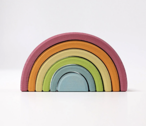 Grimm's Pastel Rainbow stacking toy